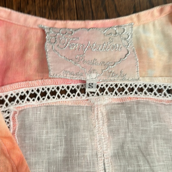 Temptation Positano linen top/ skirt set size small - Picture 2 of 4